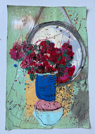 Floral In Vase w/ Mirror