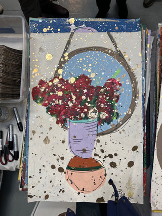 Floral in Vase w/ Mirror 36