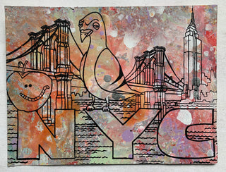 NYC Pigeon & Apple (medium)