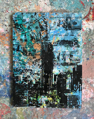 Empire Mindstate Blue NYC (2018)- Original Mixed Media Painting